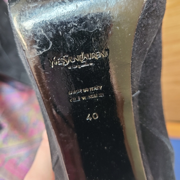 Auth YSL Suede Knee High Boots Size IT40/ US9.5 🖤 EUC - Picture 9 of 14